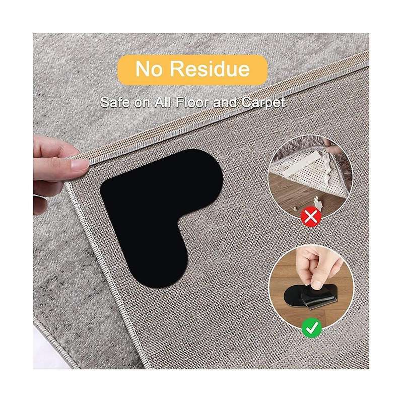 24pcs Rug Tape Gripper Non for Hardwood Floors Tiles Area Rugs Washable Reusable Carpet Grippers Ru