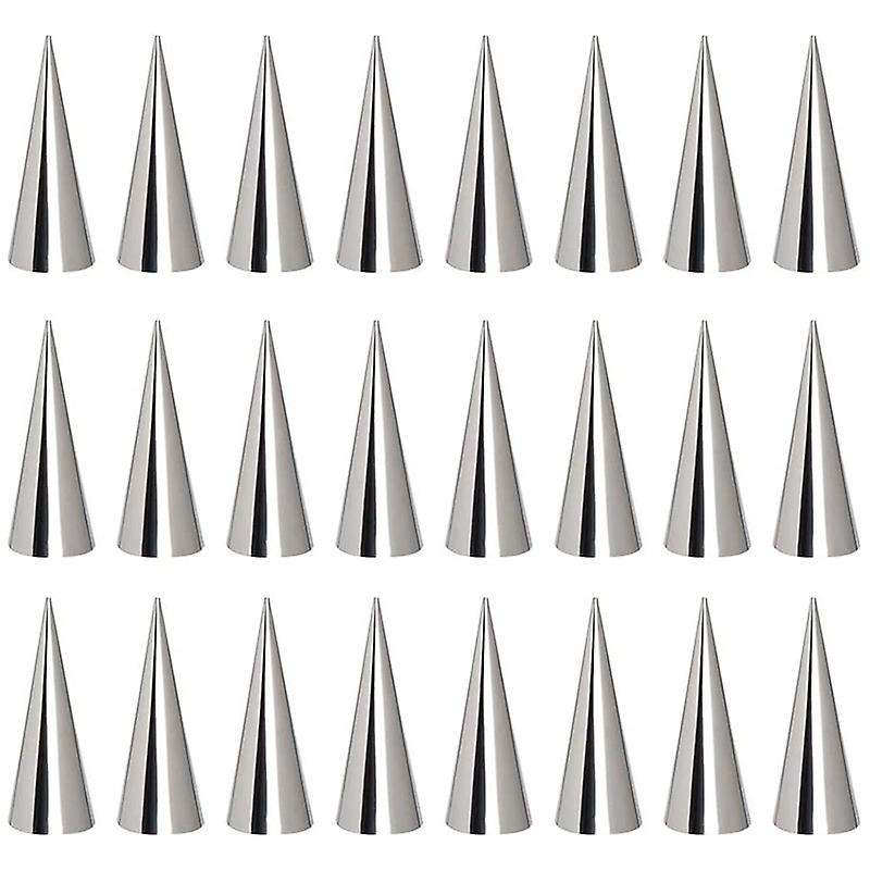 24PCS Stainless Steel Pastry Cream Horn Molds Conical Tube Cone Pastry Roll Horn Mould Kitchen Bakin