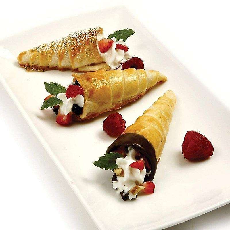 24PCS Stainless Steel Pastry Cream Horn Molds Conical Tube Cone Pastry Roll Horn Mould Kitchen Bakin