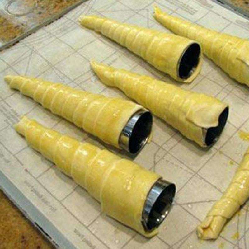 24PCS Stainless Steel Pastry Cream Horn Molds Conical Tube Cone Pastry Roll Horn Mould Kitchen Bakin