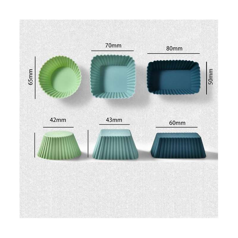 24PCS Silicone Cupcake Baking Cups Reusable & Non-Stick Muffin Cupcake Cake Molds Sets for Party and