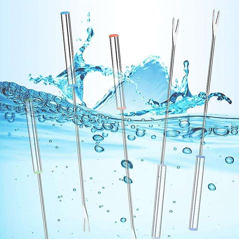 24pcs Stainless Steel Forks with Heat Resistant Handle for Roast Meat Dessert Cheese Marshmallows