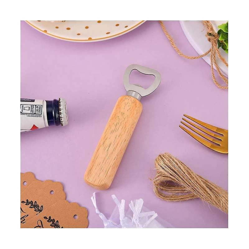 24pcs Wooden Handle Bartender Bottle Openers , Bar Or Restaurant Baby Shower - Beer Bottle Openers