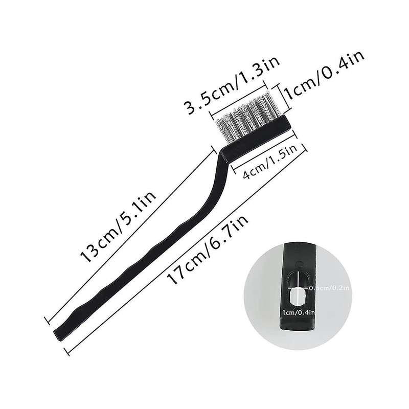 24pcs Wire Brush Scratch Brush (stainless Steel+brass)curved Handle Masonry Brush Wire Bristle For