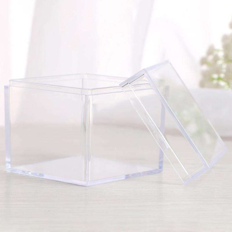 24pcs Transparent Plastic Candy Box Biscuits Cookies Packing Box Party Treat Boxes Square Gift Cont
