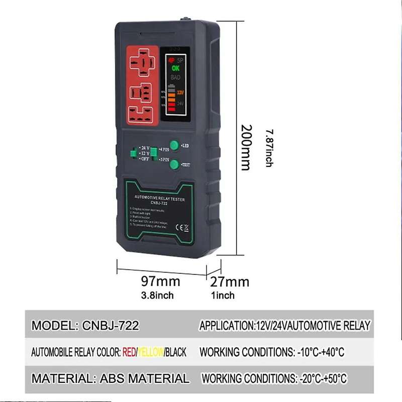 24v 12v Battery Tester Relay Analyzer Alternator Checker Vehicle Cranking Charging System Diagnostic