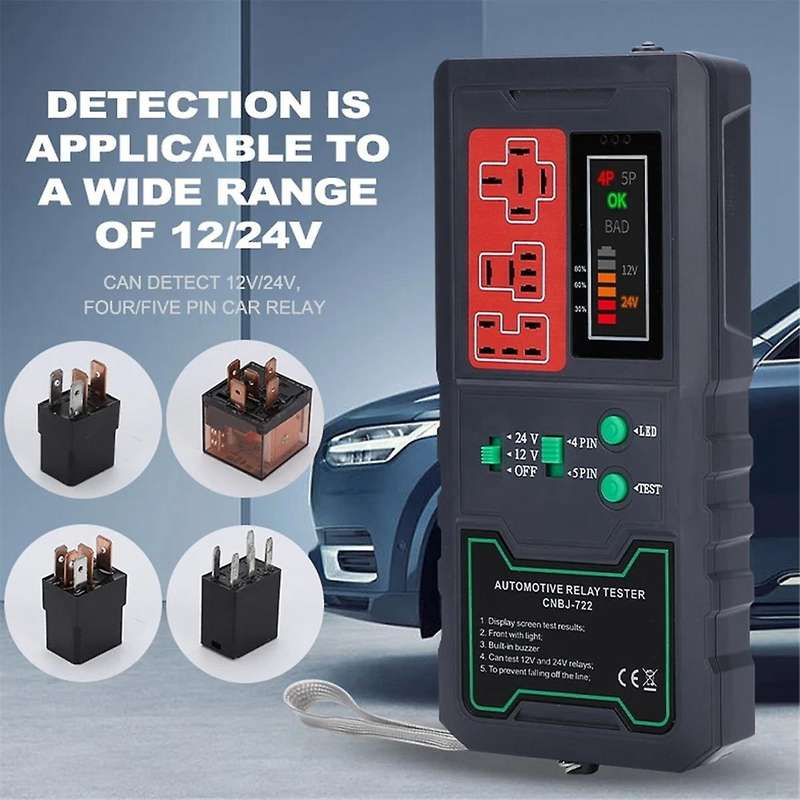 24v 12v Battery Tester Relay Analyzer Alternator Checker Vehicle Cranking Charging System Diagnostic