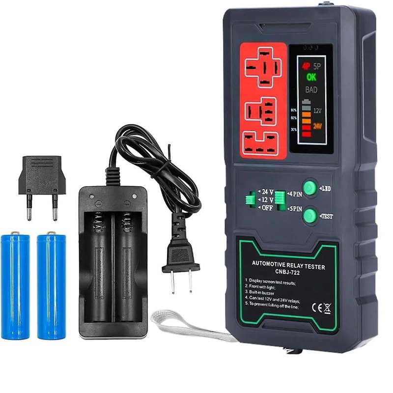 24v 12v Battery Tester Relay Analyzer Alternator Checker Vehicle Cranking Charging System Diagnostic