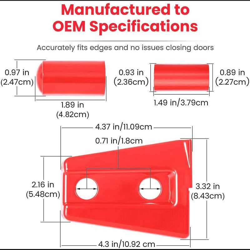 24Pcs/Set Car Door Hinge Cover Trim Exterior Accessories for JK JKU Sport X 2007-2018 Red