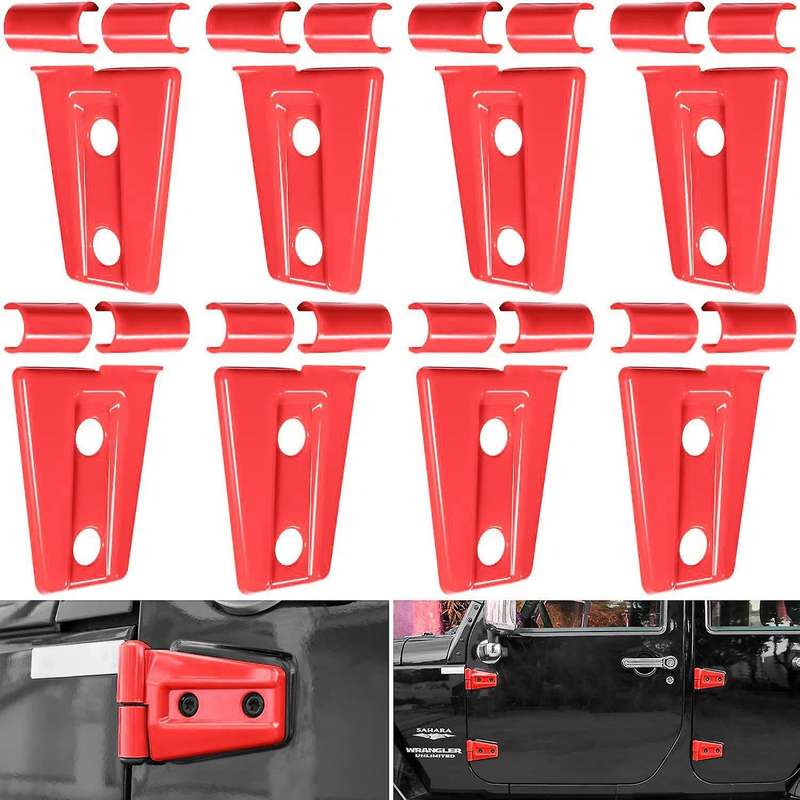 24Pcs/Set Car Door Hinge Cover Trim Exterior Accessories for JK JKU Sport X 2007-2018 Red