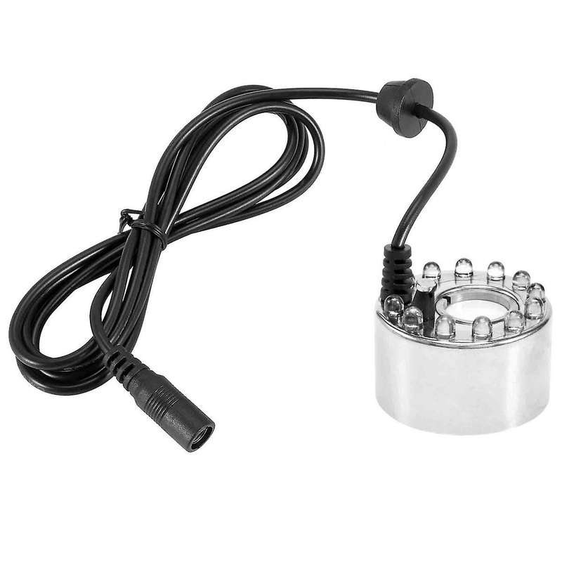 24v Color Changing Ultrasonic Mist Maker Fogger Water Fountain Pond Atomizer Air Humidifier 12 Led