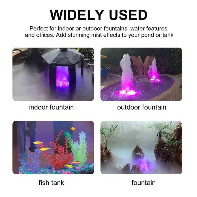 24v Color Changing Ultrasonic Mist Maker Fogger Water Fountain Pond Atomizer Air Humidifier 12 Led