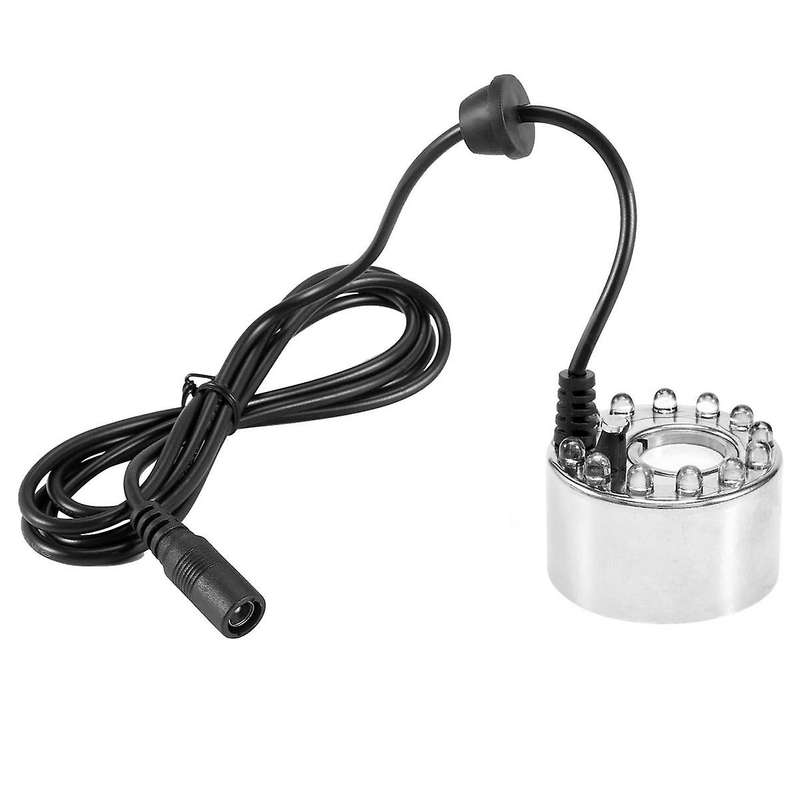 24v Color Changing Ultrasonic Mist Maker Fogger Water Fountain Pond Atomizer Air Humidifier 12 Led