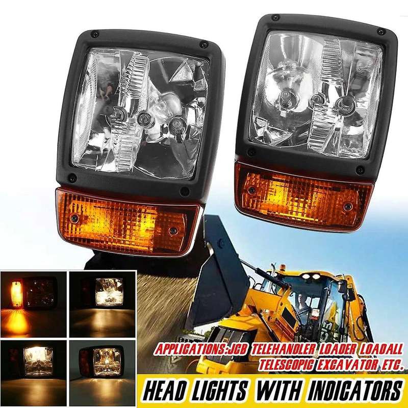 24V Excavator Front LED Headlights Turn Signal Lamp Indicator Work Light for Tractor Telehandler Lo