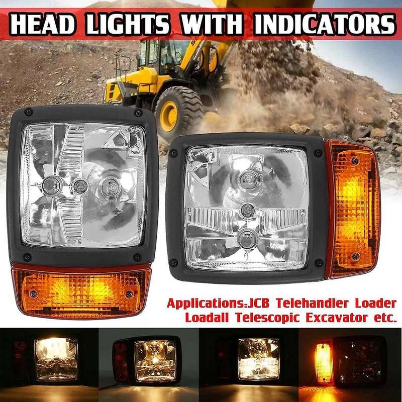 24V Excavator Front LED Headlights Turn Signal Lamp Indicator Work Light for Tractor Telehandler Lo