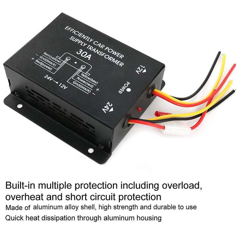 24v to 12v 30a Car Supply Transformer Converter Truck Bus Dvd Audio Modification Efficient Vehicle