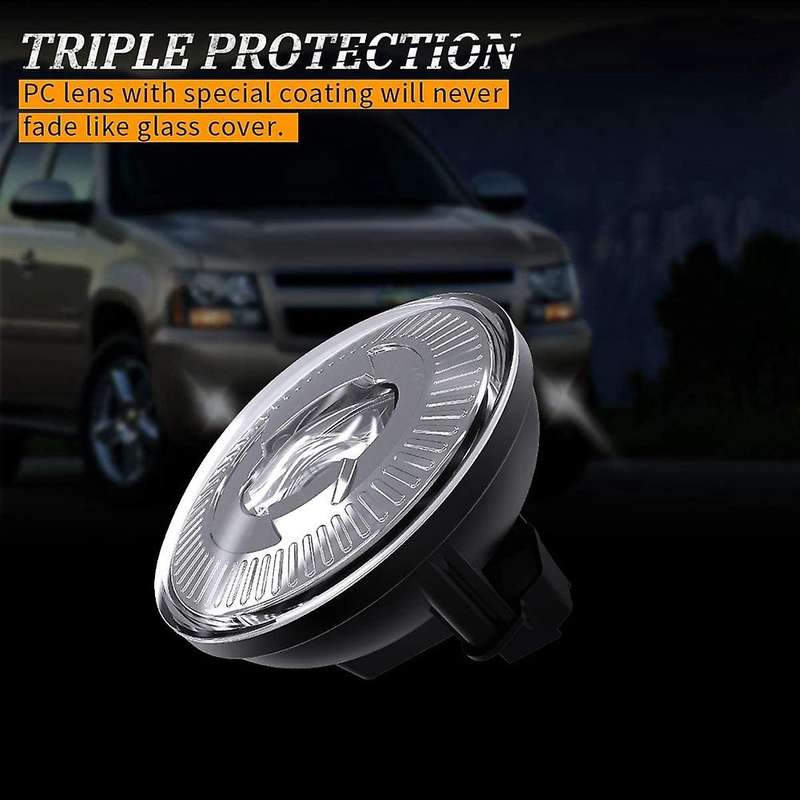 24W Round LED Fog Lights 5202 Replacement Driving Lamps for 2007-2015 , Silver