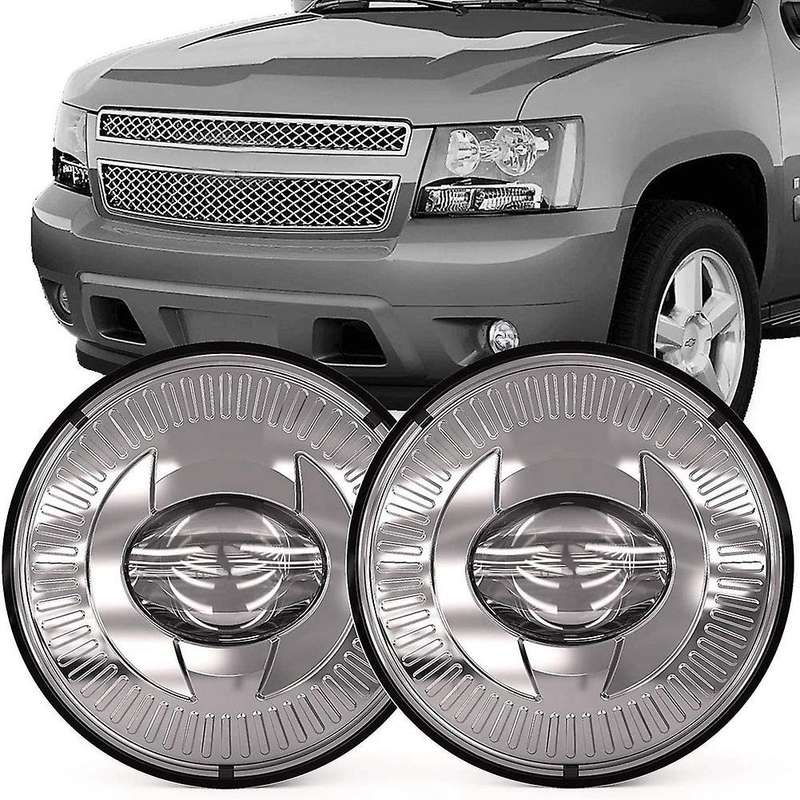 24W Round LED Fog Lights 5202 Replacement Driving Lamps for 2007-2015 , Silver