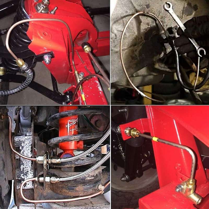 25 Ft 1/4 & 25 Ft 3/16 Brake Pipe Copper Brake Line Tubing Kit Brake Pipe with 32 Nuts Cold and Hot