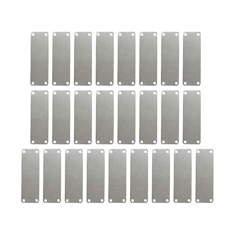 25 Pack Stainless Steel Engraving Blank Tags Rectangle Stamping Blanks with 4 Holes 1inchx3inch