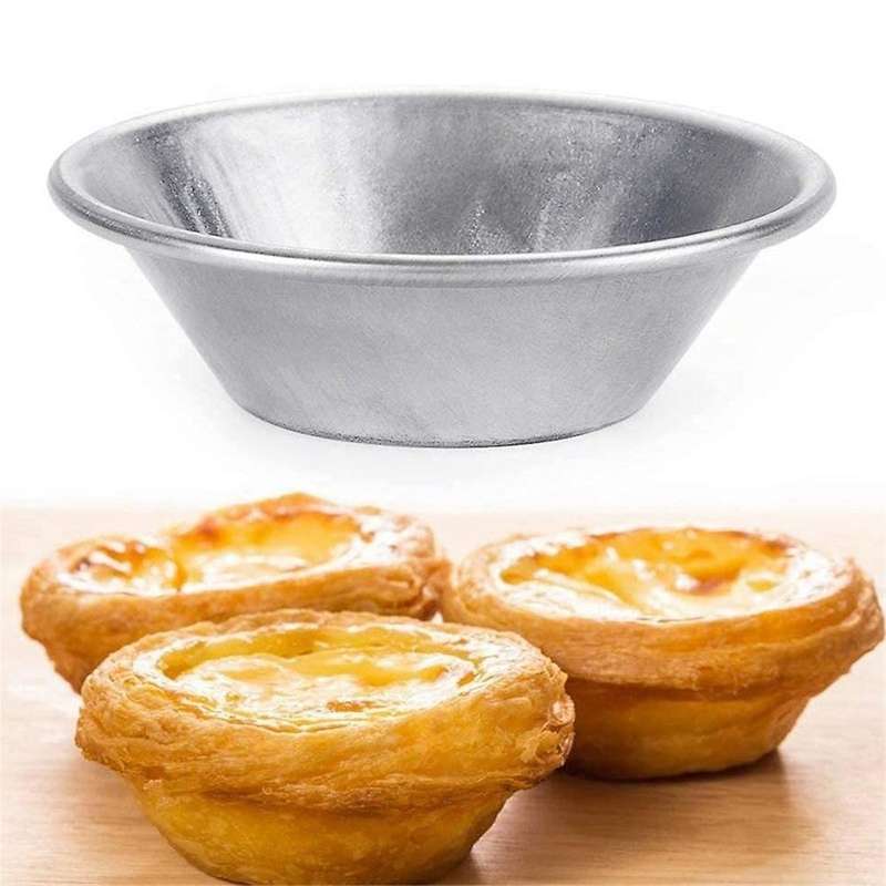 25 Pack Egg Tart Mold Egg Tart Cup Egg Tart Base, Round Resuable Nonstick (aluminum)