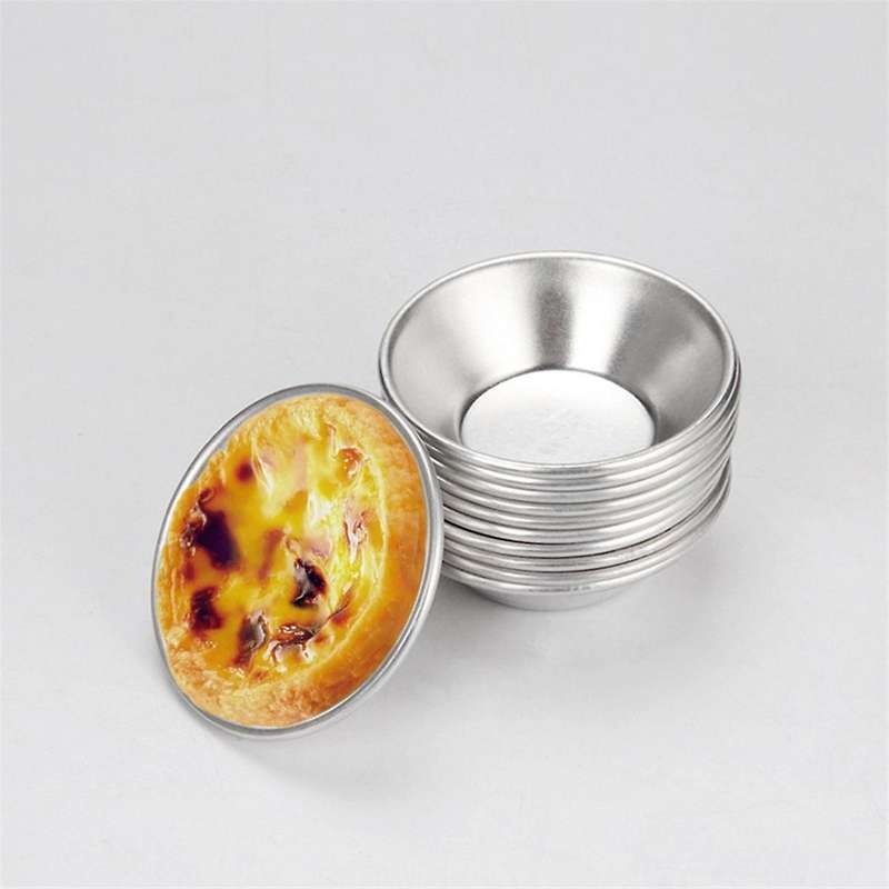 25 Pack Egg Tart Mold Egg Tart Cup Egg Tart Base, Round Resuable Nonstick (aluminum)