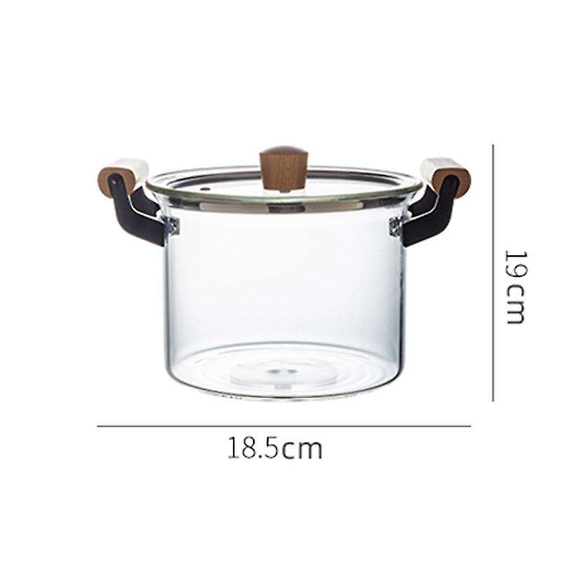 2500Ml Glass Pot Heat Resistant Stew Pot Instant Noodles Pot Heat Resistant Double Ear Soup Pot Vege