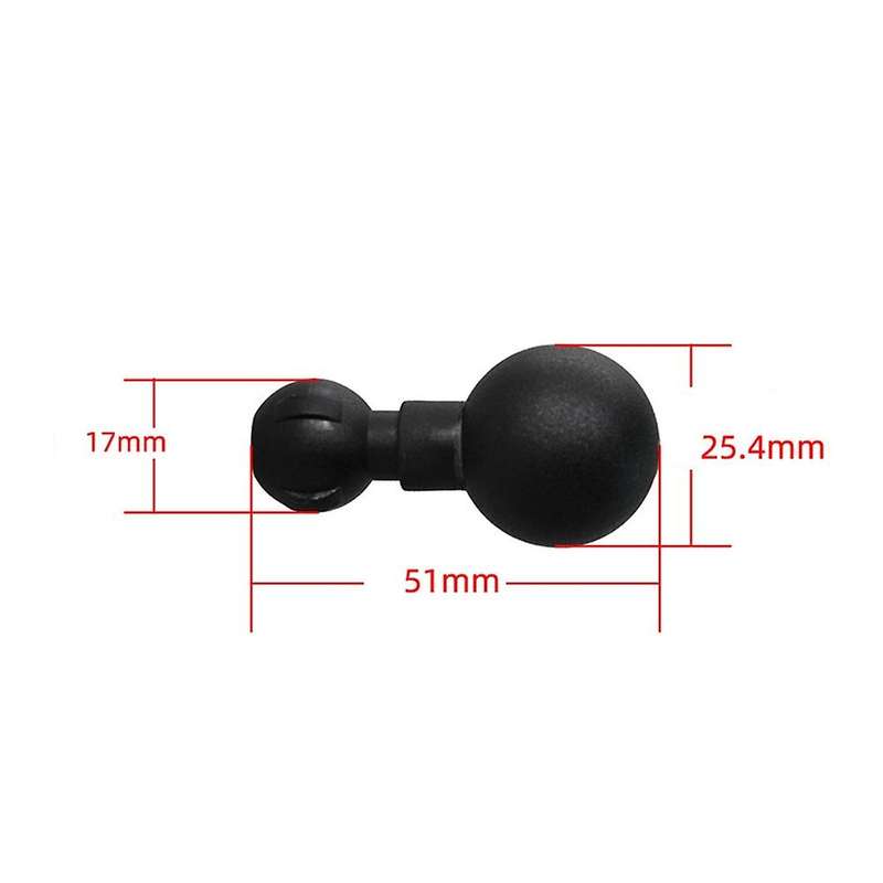 25.4mm to 17mm Composite Extension Ball Adapter for Dual Ball Socket Mounting Brackets