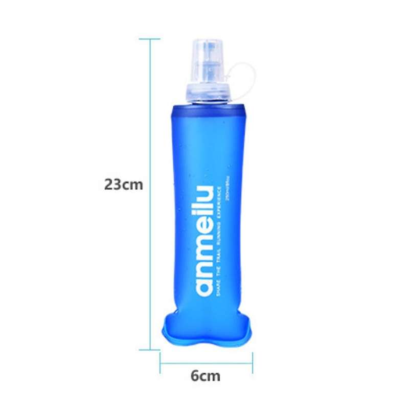 250Ml Outdoor Sports Folding Soft Water Bottle Tpu Water Bag Marathon Running Foldable Hydrating Sof