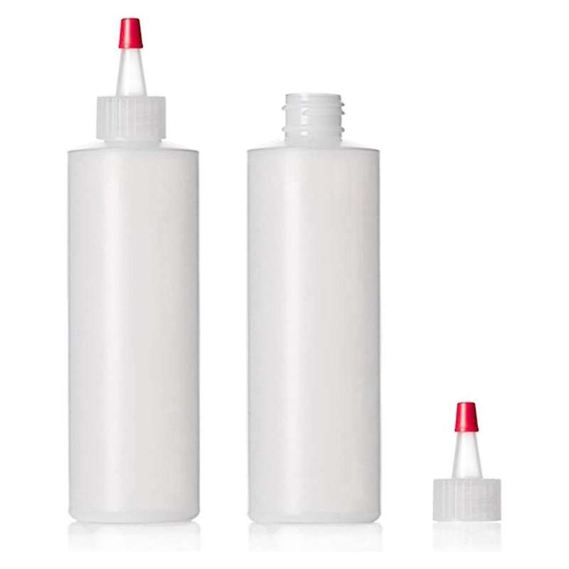 250ml Plastic Squeeze Condiment Bottles, Red Yorker Cap, Free, Dispensing Bottles, Pack Of 6
