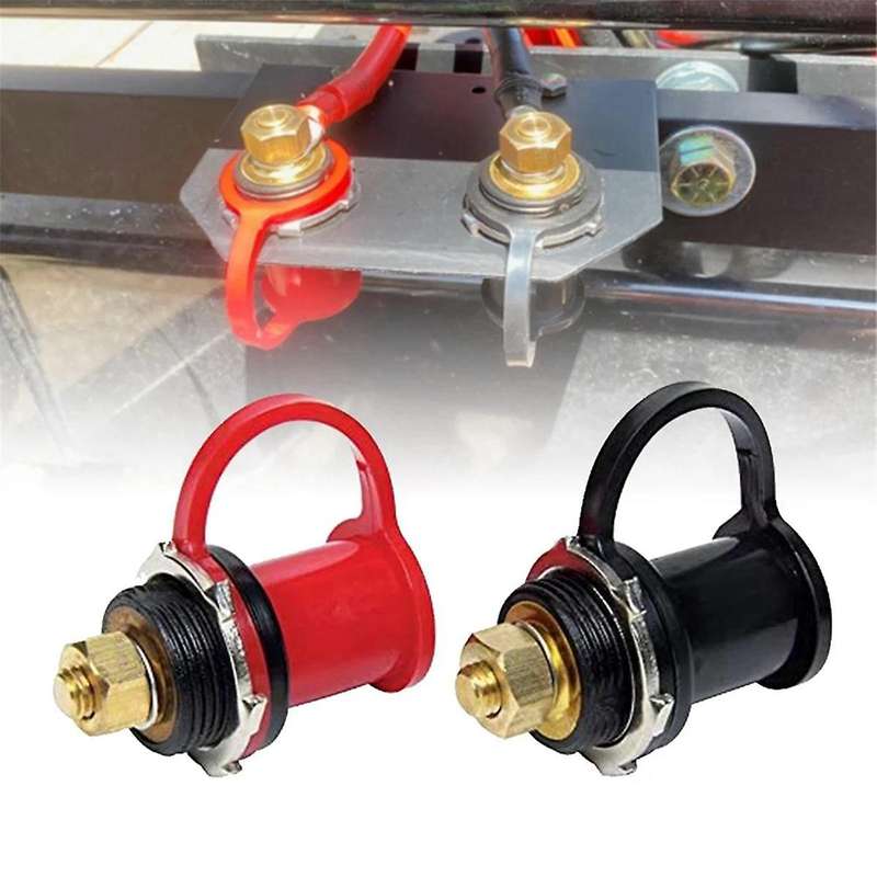 250A 12V Battery Charger Post Stud Remote Battery Terminals with Cap M10 Battery Jump Post for Auto