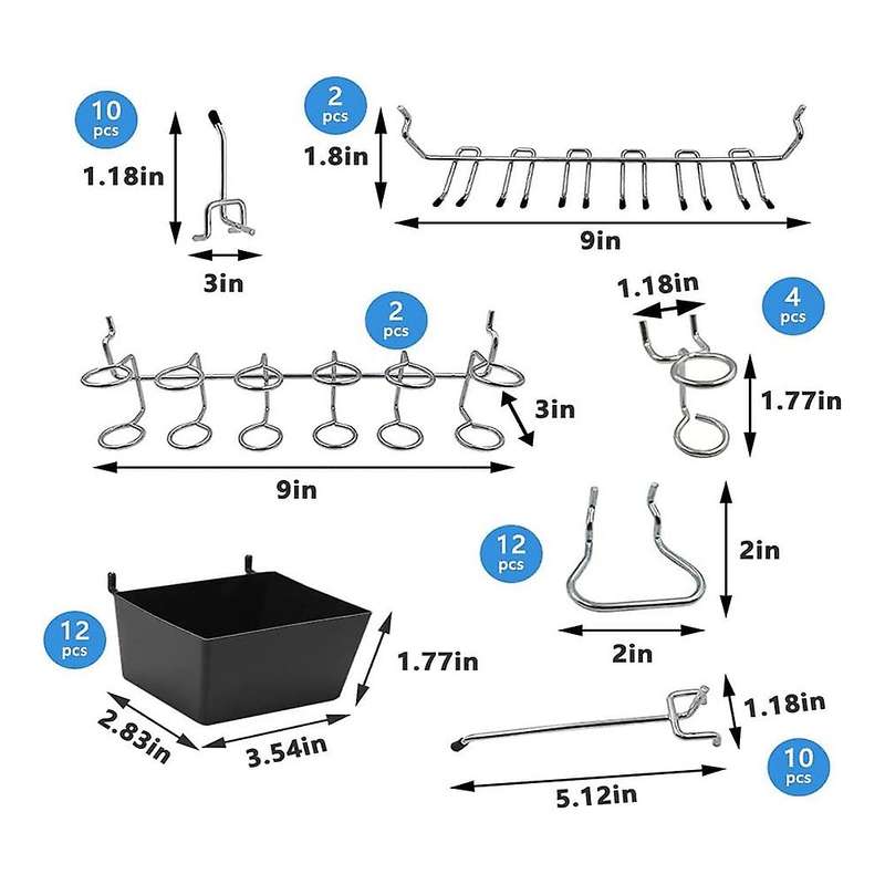 251PCS Accessories Organizer Kit,for Tools, 1/8 and 1/4 Inch Hooks Assortment,for Hanging Storage