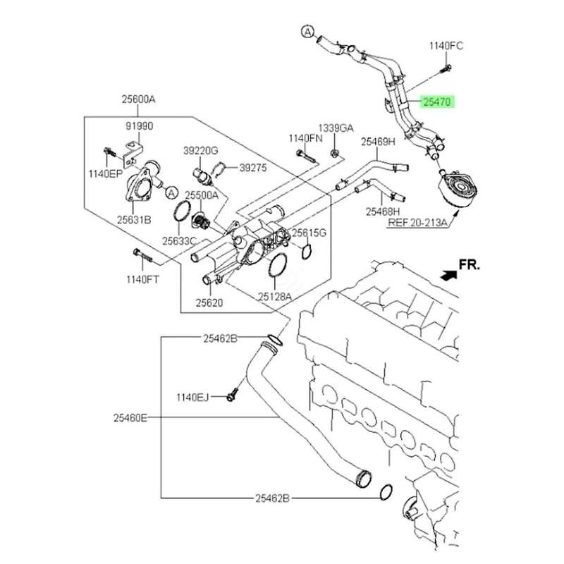 254702G000 Pipe Assembly for Modern Azera Sorento Cooling Hose