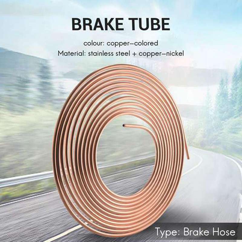 25ft 7.62m Tube Nuts Car Roll Tube Coil Of 1/4 Inch Od Copper Nickel Brake Pipe Hose Line Piping Tu