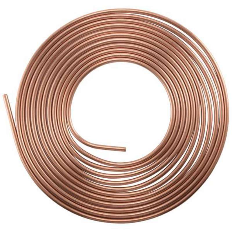 25ft 7.62m Tube Nuts Car Roll Tube Coil Of 1/4 Inch Od Copper Nickel Brake Pipe Hose Line Piping Tu