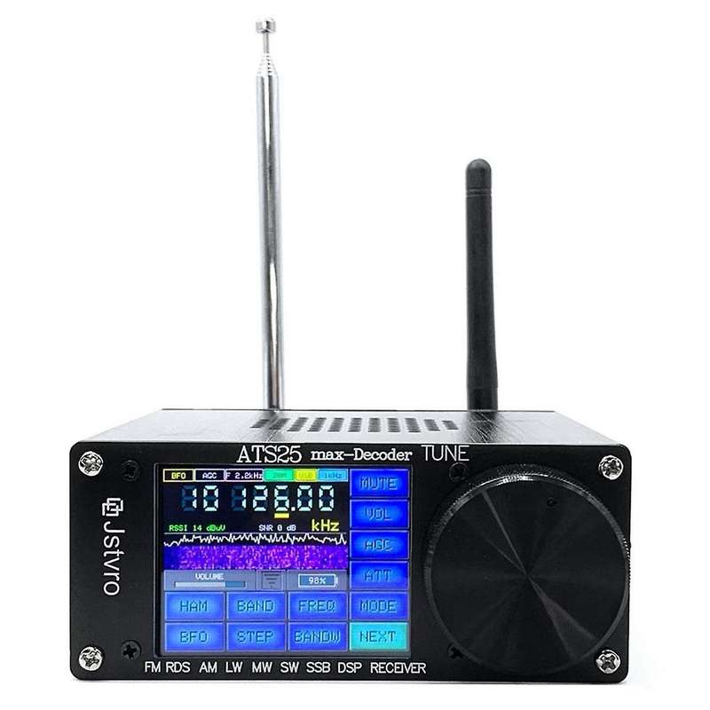 -25Max-Decoder SI4732 Full Radio DSP FM LW MW SW SSB Receiver 2.4 Inch Touch Screen 64-108MHz Radio