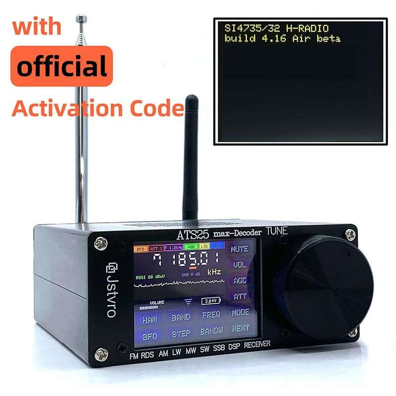 -25Max-Decoder SI4732 Full Radio DSP FM LW MW SW SSB Receiver 2.4 Inch Touch Screen 64-108MHz Radio