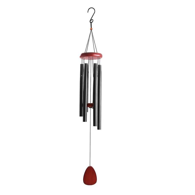 25inch Aluminium Wind Chimes Large Deep Tone Memorial Classic Black Wind Chimes with Wind Catcher Ou