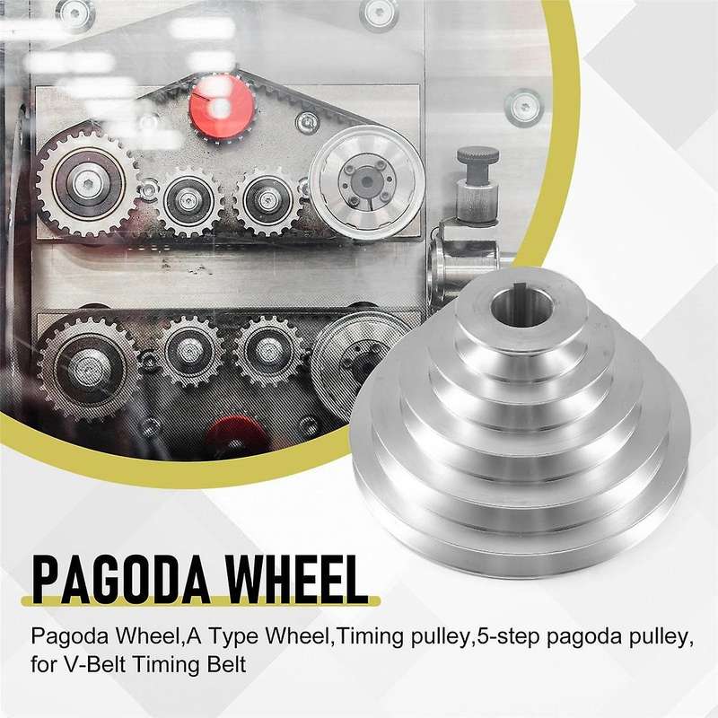 25mm Bore Aluminum Pagoda Wheel A Type 5 Step Pagoda Pulley Wheel for Timing Belt