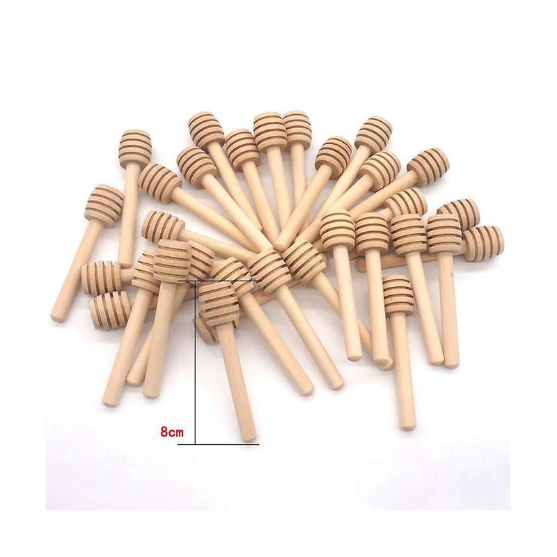 25pcs Long Handle Wood Honey Spoons Mixing Sticks Dipper Honey Extractor for Jar Coffee Milk Tea Su