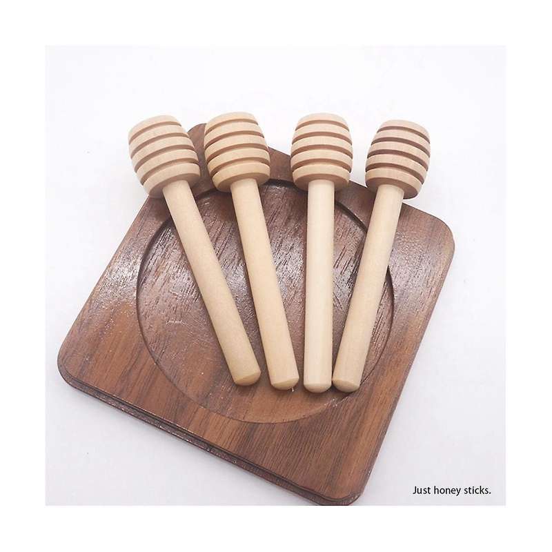25pcs Long Handle Wood Honey Spoons Mixing Sticks Dipper Honey Extractor for Jar Coffee Milk Tea Su