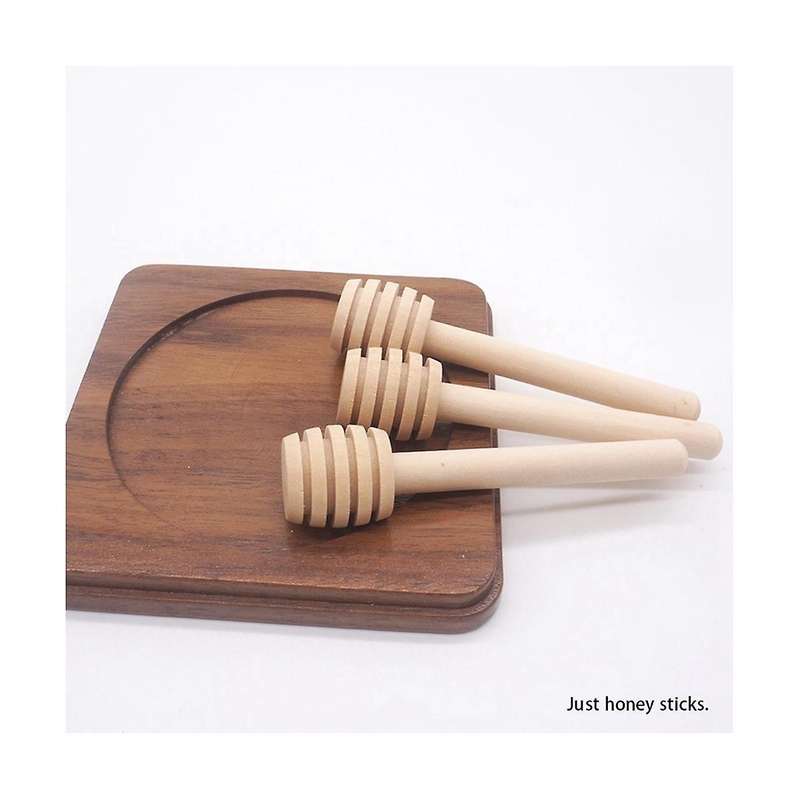 25Pcs Long Handle Wood Honey Spoons Mixing Sticks Dipper Honey Extractor for Jar Coffee Milk Tea Sup