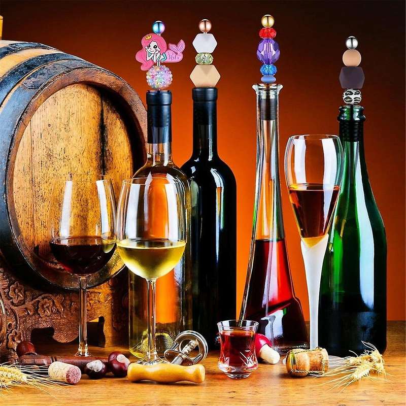 25Pcs Beadable Wine Stoppers for Wine Bottles Decorative Beaded Wine Bottle Stopper Alloy Wine Saver