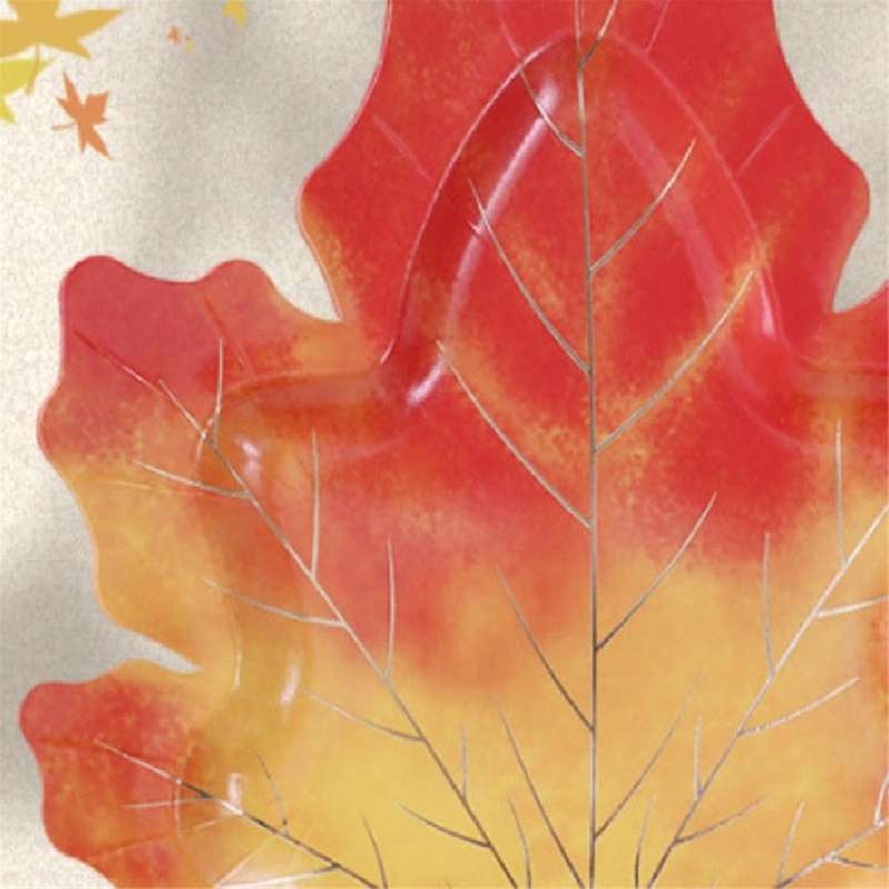 25pcs Autumn Decorative Maple Leaf Disposable Tableware Paper Tray Paper Cup Table Cloth Cake Decora