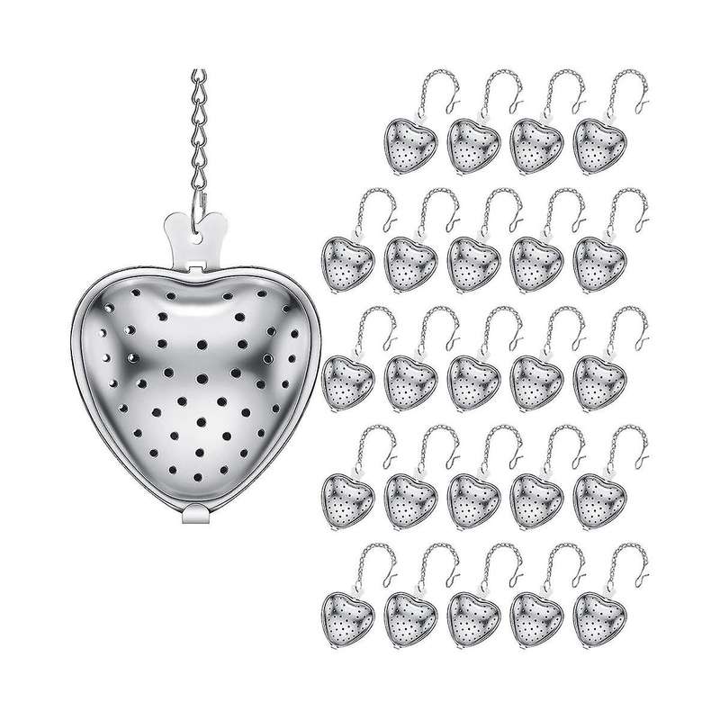 25pcs Tea Strainer Stainless Steel Tea Ball Infuser Loose,extended Chain Hook for Seasonings Cup Pa