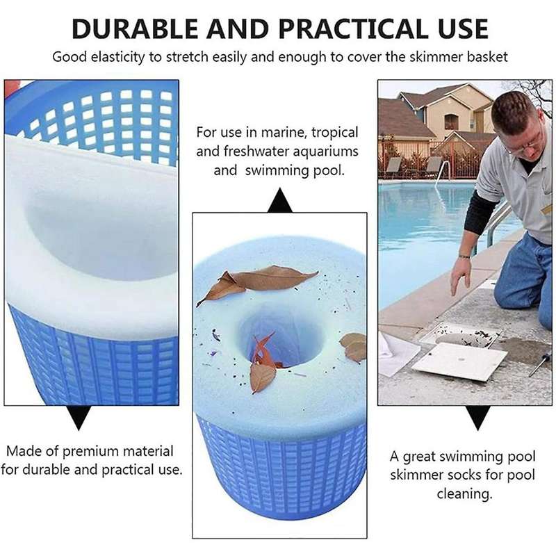 25pcs Pool Skimmer Sock, Filter, Basket Pool Protector, Filter Sock Mesh Cleans Debris and Leaves
