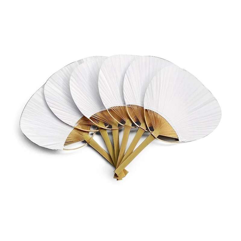 25pcs/lot Wedding White Paddle Fan for Wedding Decoration Children's Diy Fan