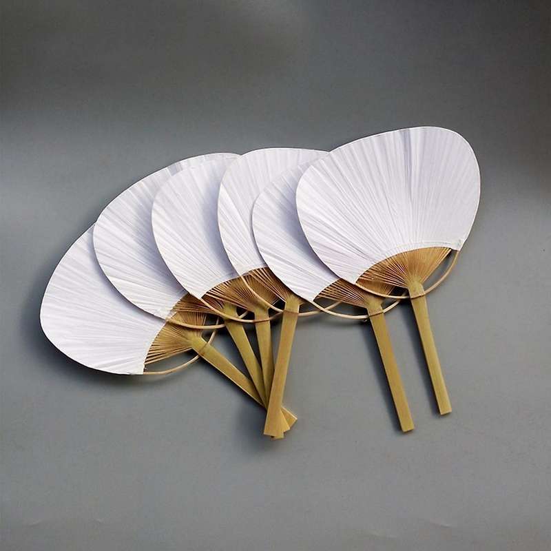 25pcs/lot Wedding White Paddle Fan for Wedding Decoration Children's Diy Fan