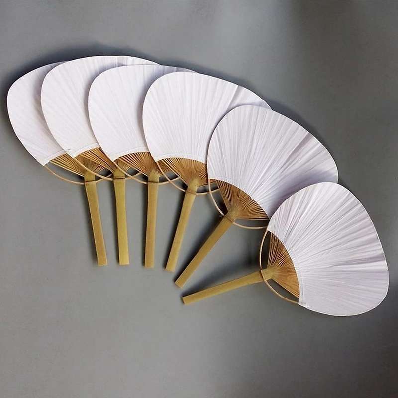 25pcs/lot Wedding White Paddle Fan for Wedding Decoration Children's Diy Fan