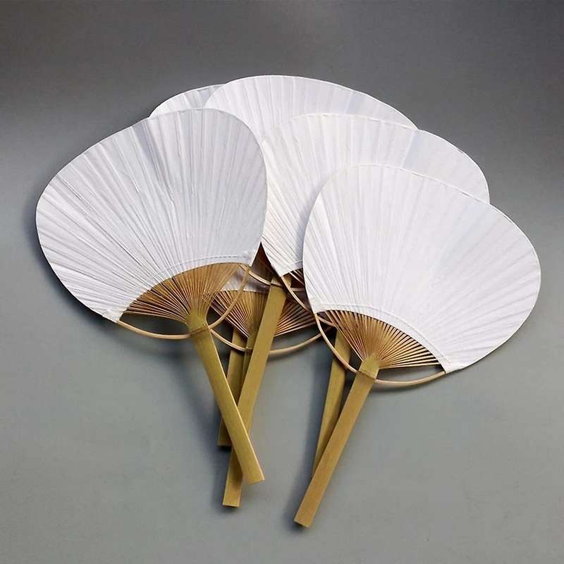 25pcs/lot Wedding White Paddle Fan for Wedding Decoration Children's Diy Fan